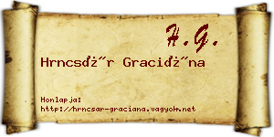 Hrncsár Graciána névjegykártya